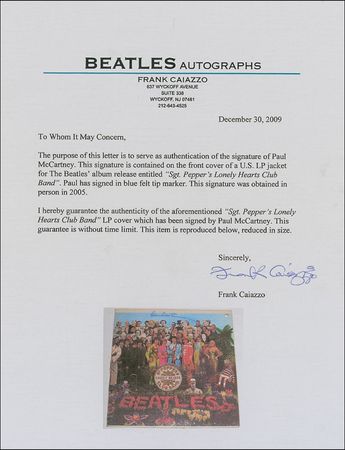 Lot #802 Beatles: Paul McCartney: In-person signed Sgt. Pepper album - Image 2