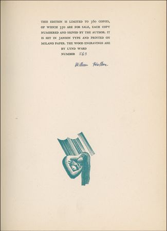 Lot #628 William Faulkner: Scarce signed limited edition of Faulkner's poetry - Image 1