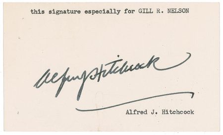 Lot #1025 Alfred Hitchcock Signature - Image 1