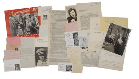Lot #1034 It?s a Wonderful Life: Nearly three dozen It's a Wonderful Life cast signatures, including Stewart, Reed, Mitchell, and Capra - Image 1