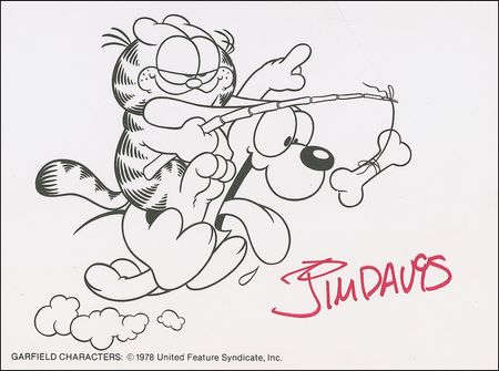 Lot #744 Jim Davis Typed Letter Signed and Signed Card - Image 2