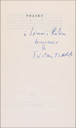Lot #723 Tristan Tzara Book - Image 1