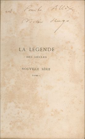 Lot #645 Victor Hugo: Hugo inscribes his two volume Legend of the Ages - Image 1