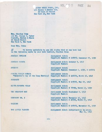 Lot #826 Aaron Copland - Image 1