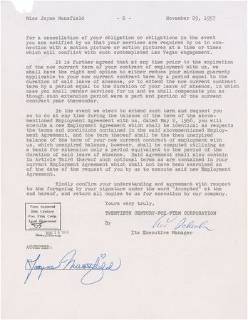 Lot #1065 Jayne Mansfield: Mansfield head to 'Sin City' after getting a leave of absence from 20th Century Fox - Image 2