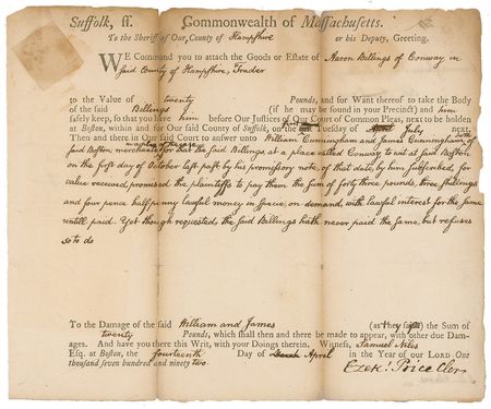 Lot #3 John Quincy Adams Endorsement