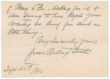 Lot #708 Jessie Willcox Smith Handwritten Letter Signed - Image 2