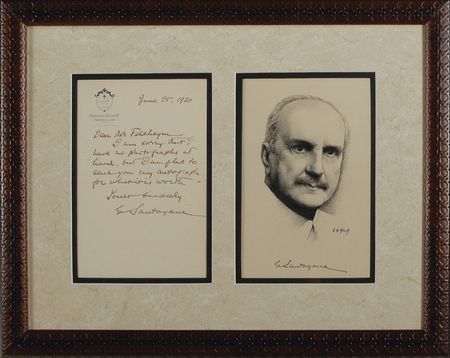 Lot #697 George Santayana Handwritten Letter Signed and Portrait - Image 1