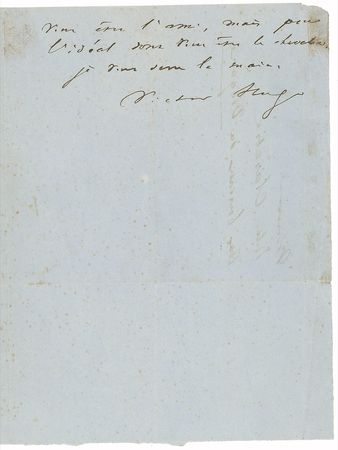 Lot #649 Victor Hugo: A scarce literary reference, as Hugo reacts to a review of his famous work: 
