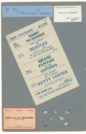 Lot #794 Beatles: Touring Bath in 1963, the Beatles playfully sign for a fellow musician…accompanied by six candid photos taken at the time of signing! - Image 2