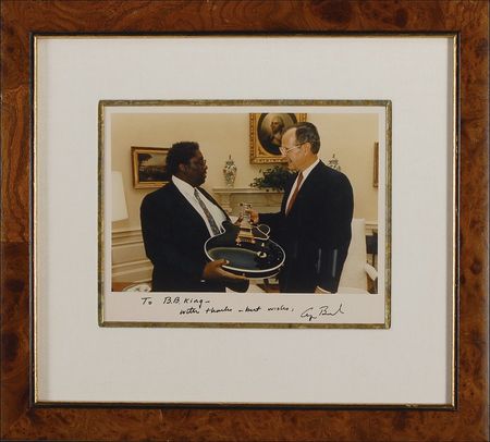 Lot #18 George Bush: President Bush greets the