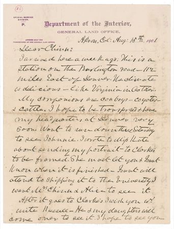 Lot #472 John S. Mosby: The 'Gray Ghost' writes from the Rockies: 