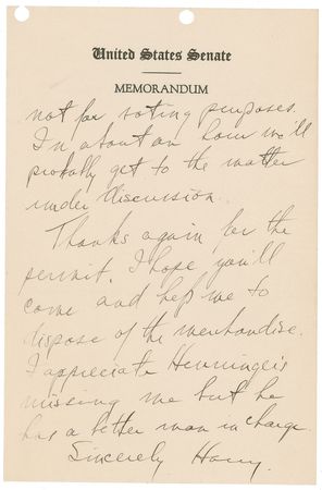 Lot #210 Harry S. Truman: 