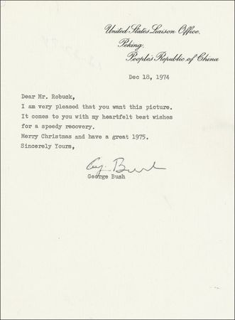 Lot #21 George Bush Photograph and Letter