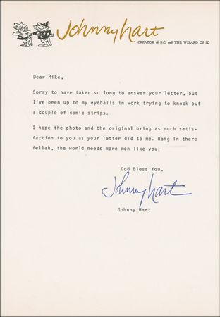 Lot #756 Johnny Hart Comic Strip and Letter - Image 2
