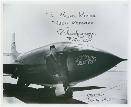 Lot #585 Chuck Yeager Signed Photographs - Image 1