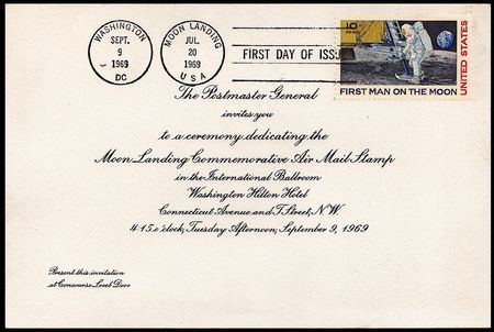 Lot #501 Apollo 11: The Apollo 11 crew sign a program from their moon landing stamp dedication ceremony - Image 4