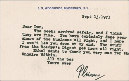 Lot #730 P. G. Wodehouse Letters - Image 2