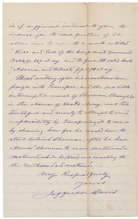 Lot #262 Jefferson Davis: 