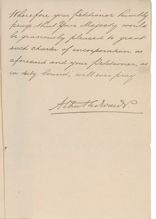 Lot #325 King Edward VII: Edward petitions his mother for the charter of the Royal College of Music - Image 2