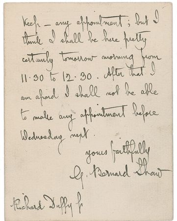 Lot #707 George Bernard Shaw: 