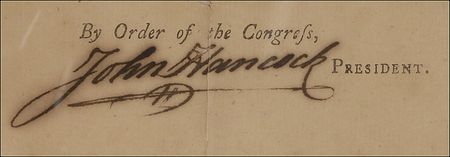 Lot #303 John Hancock: Hancock makes a 1776 infantry appointment as the colonies gear up for revolution - Image 4