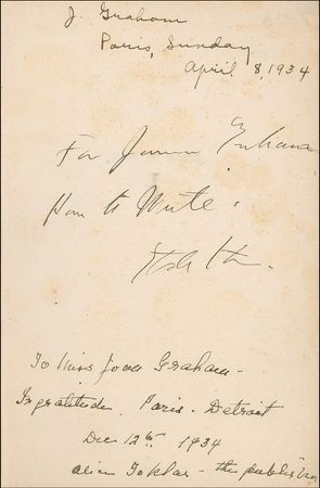 Lot #713 Gertrude Stein and Alice B. Toklas Book - Image 1