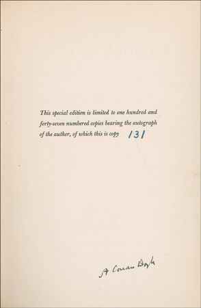 Lot #627 Arthur Conan Doyle: Doyle signs a limited edition of his complete works of Sherlock Holmes - Image 1