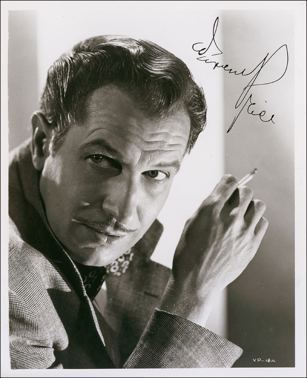 did vincent price smoke cigarettes Vincent Price Signed Photograph