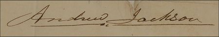 Lot #63 Andrew Jackson: Immense Jackson signature as the president ensures safe passage during an 1832 whaling expedition - Image 2