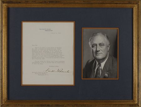 Lot #114 Franklin D. Roosevelt: President Roosevelt informs a political partner of two dam plans in New York State - Image 1