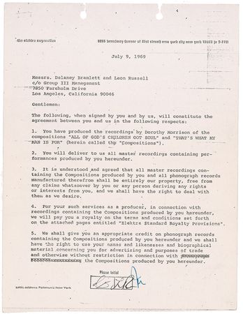 Lot #681 Delaney Bramlett and Leon Russell Signed Document - Image 2