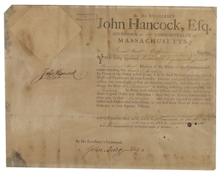 Lot #222 John Hancock: Boldly-signed Hancock commission - Image 1