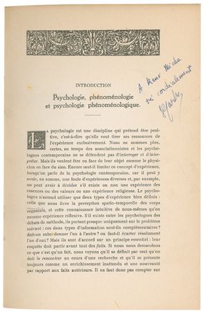 Lot #553 Jean-Paul Sartre: Sartre inscribes his Sketch for a Theory of the Emotions for an important critic and editor - Image 2