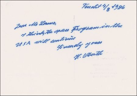 Lot #444 Hermann Oberth: ?I think the space program in the USA will continue? - Image 2