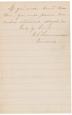 Lot #388 William T. Sherman: General Sherman seeks a refill of a magic elixir during the Lincoln County War: “When I was in Santa Fe you gave me a bottle of Cough Mixture...which completely stopped my cough” - Image 3