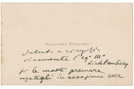 Lot #624 Giacomo Puccini Handwritten Letter Signed - Image 1