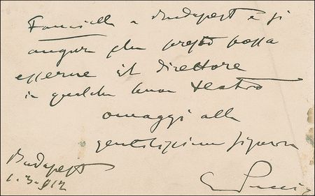 Lot #624 Giacomo Puccini Handwritten Letter Signed - Image 2