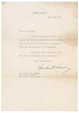 Lot #61 Herbert Hoover: “Since the public announcement that I made with regard to the decimal point…is generally moving further to the left” - Image 2