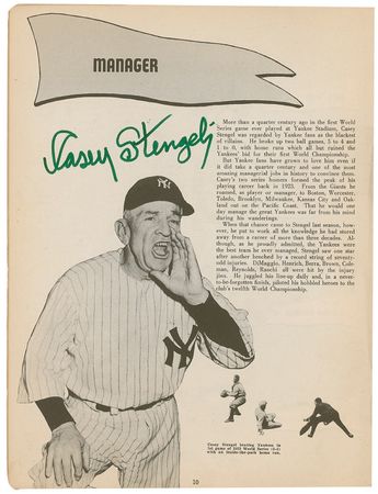 Lot #1482 NY Yankees: Twenty-seven Yankee greats including DiMaggio, Stengel ... and Joe McCarthy signing nine separate times! - Image 2
