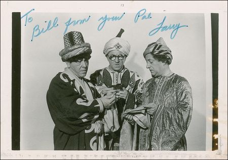 Lot #1221 Three Stooges: Larry Fine: ?People think this is a free institute, but after contributing 1-1/2 percent of my salary for 33 yrs. I pay $750.00 a month? - Image 1