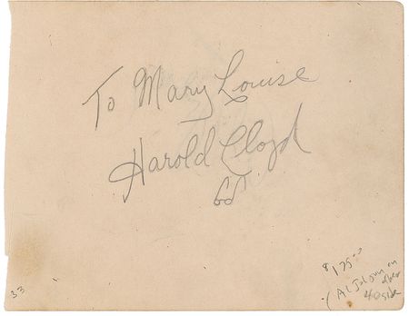 Lot #1057 Al Jolson and Harold Lloyd - Image 1