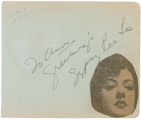 Lot #1077 Gypsy Rose Lee Signature - Image 1