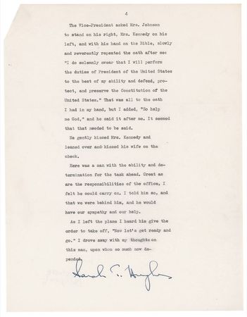 Lot #236 Sarah T. Hughes: Hughes recalls her historic role in LBJ’s ascension to the presidency - Image 1