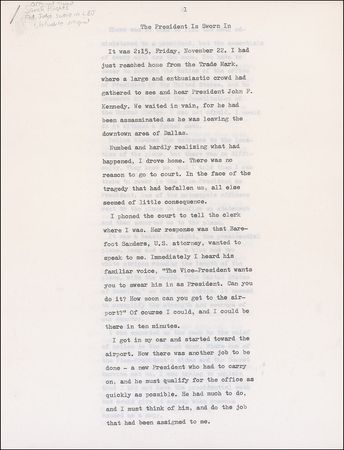 Lot #236 Sarah T. Hughes: Hughes recalls her historic role in LBJ’s ascension to the presidency - Image 2
