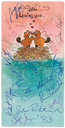 Lot #774 Luciano Pavarotti and Leonard Bernstein Greeting Card - Image 1