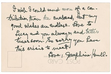 Lot #1051 Josephine Hull Handwritten Letter Signed - Image 2