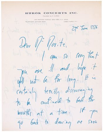 Lot #976 Margot Fonteyn Handwritten Letter Signed - Image 1