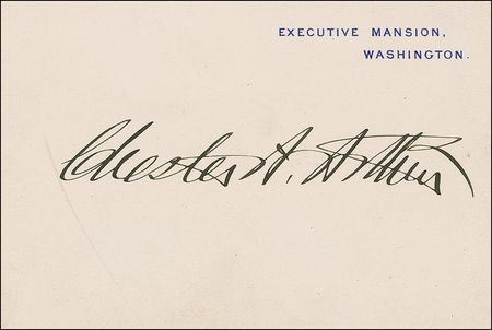 Lot #5 Chester A. Arthur White House Card