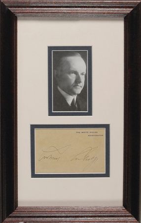 Lot #26 Calvin Coolidge White House Card